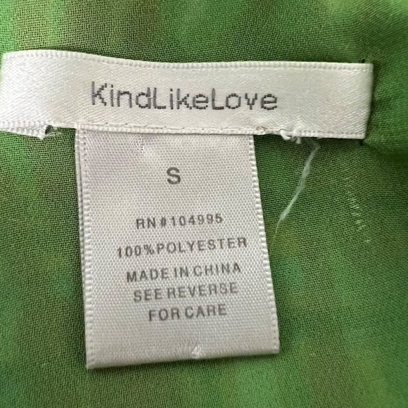 KindLikeLove Womans Green Abstract Plaid Mini Shift Dress Bow Ruffle size Small - Picture 8 of 10